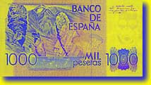 Hrbtna stran bankovca za 1.000 pezet