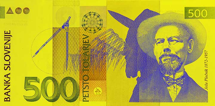 500 Slovenian tolar banknote frontside 500 Slovenian tolar banknote frontside